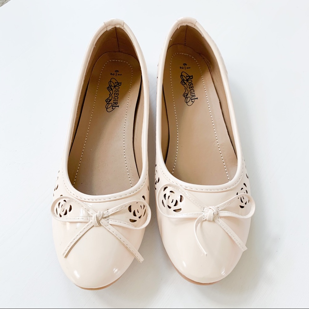 Rosegirl Beige Flats F11536 - Picture 4 of 8